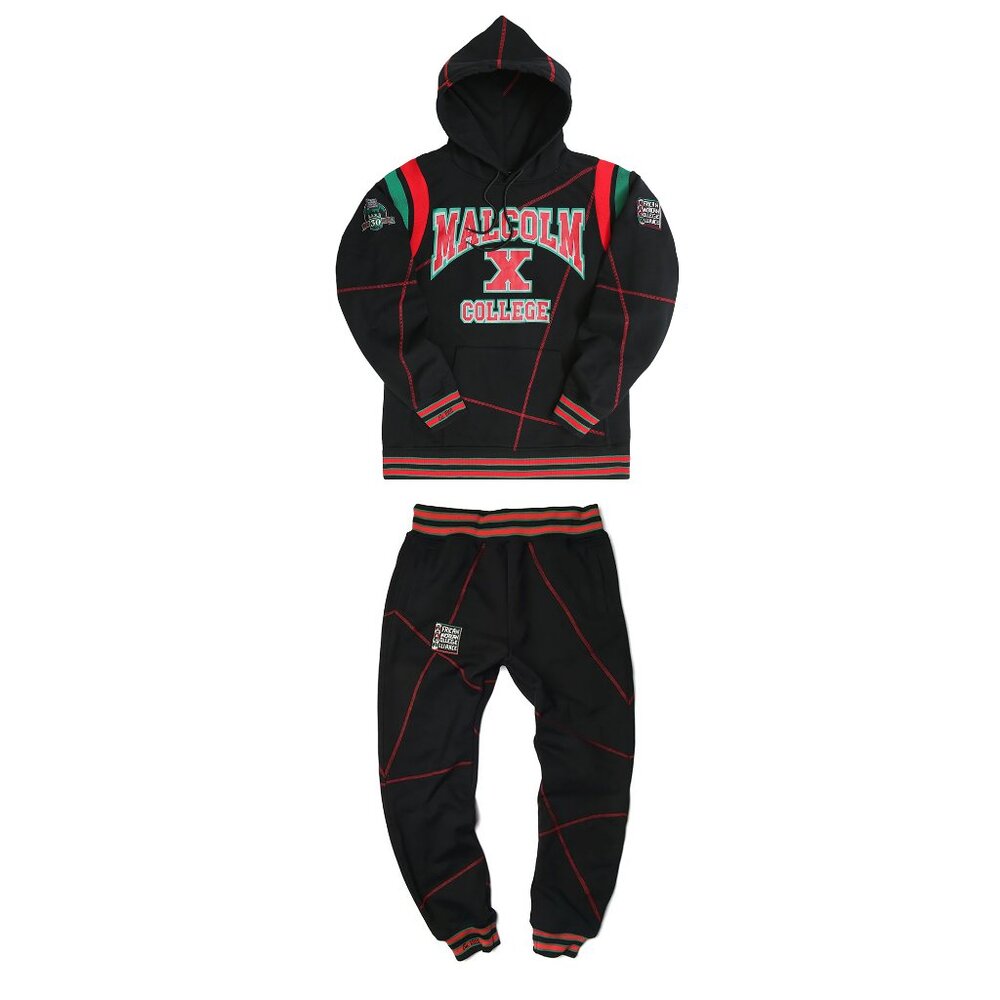 AACA Malcolm X College Hoodie Embroidered Heavyweight Hoodies and Sweatpants Set